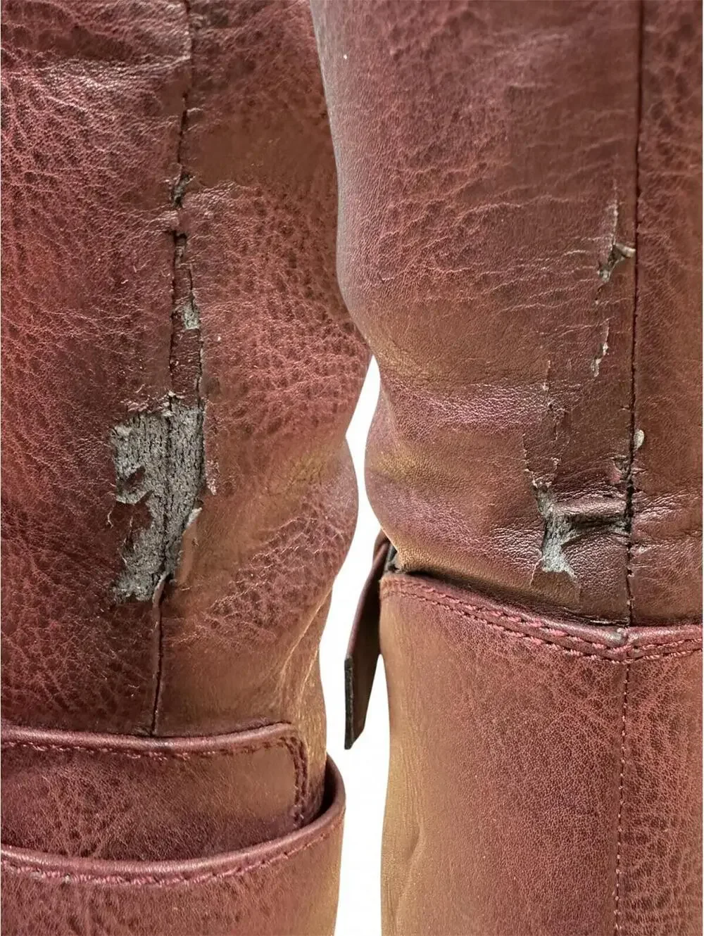 Burgundy Tall Buckle Riding Boots